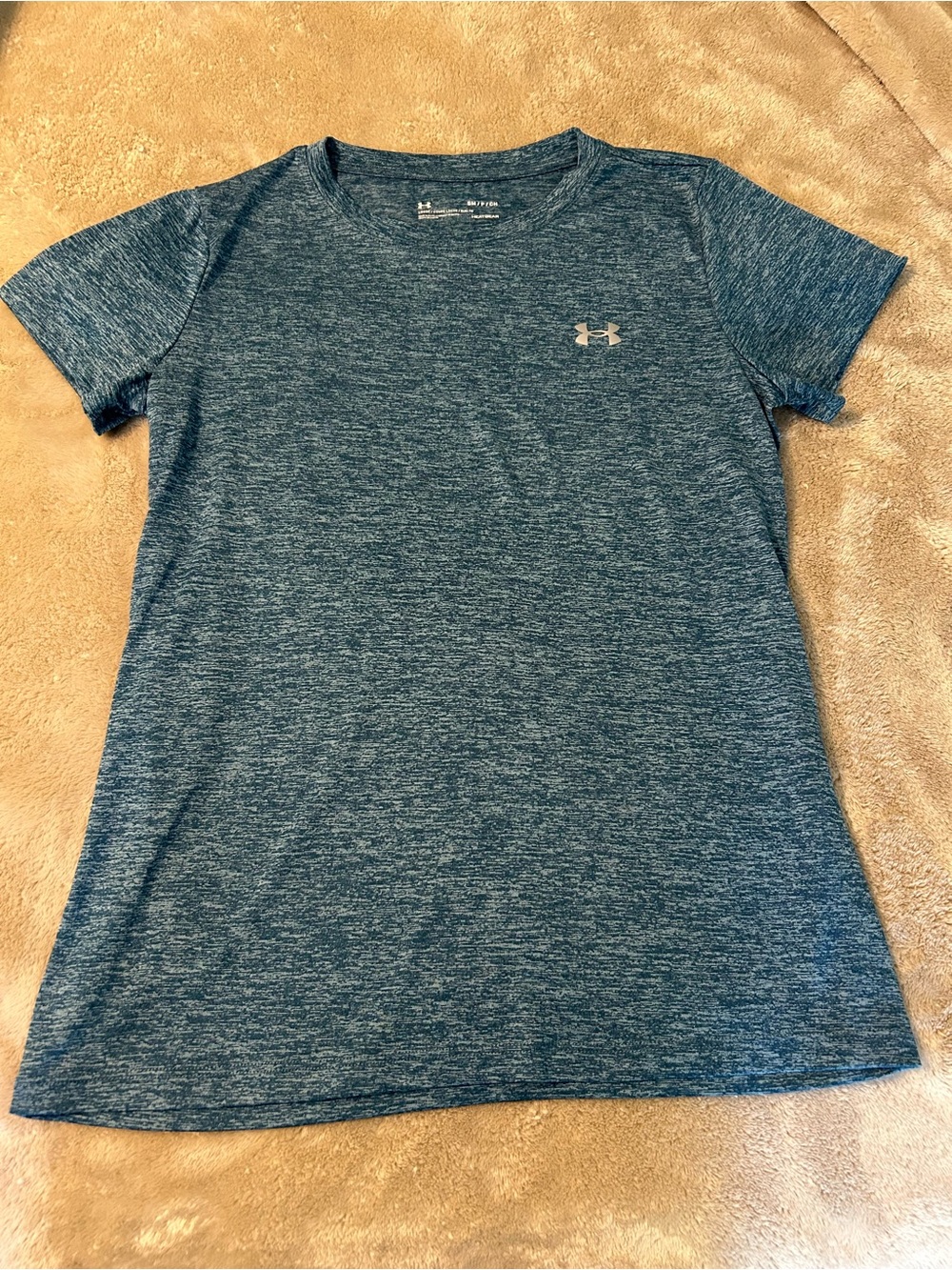 Under Armour Tech Crew Neck Teal Heathered Short Sleeve Performance Tee